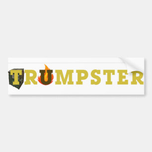 Autocollant De Voiture Trump Dumpster Sticker 3 -- Gold, Clear