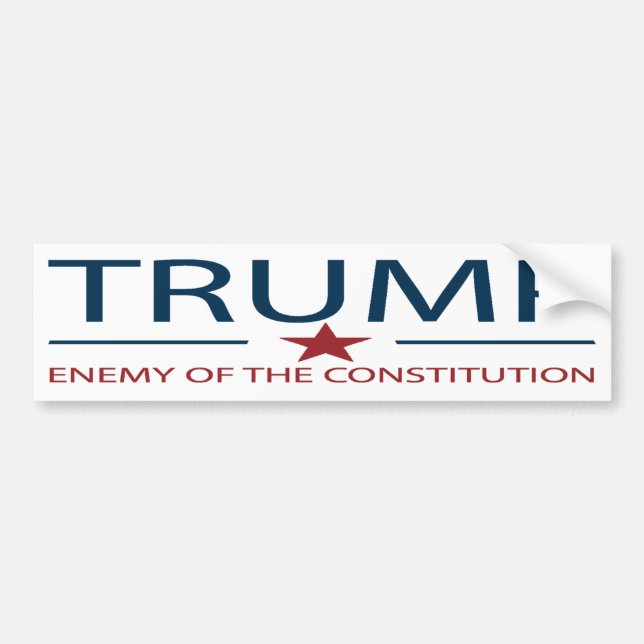 Autocollant De Voiture Trump Ennemi De La Constitution | Anti Trump L (Devant)