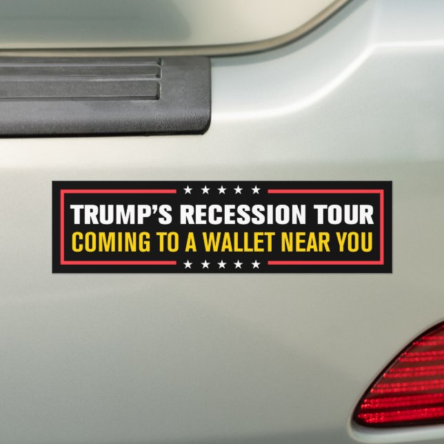 Autocollant De Voiture Trump et ses tarifs douaniers sur la récession (En voiture)