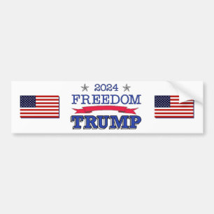 AUTOCOLLANT DE VOITURE TRUMP FREEDOM 2024