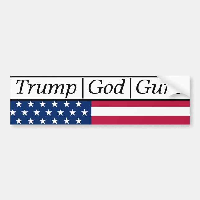 Autocollant De Voiture Trump God Guns Drapeau américain (Devant)