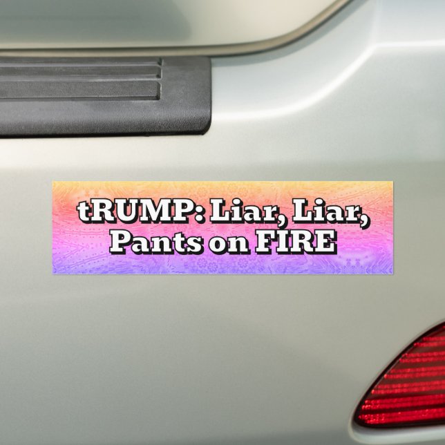Autocollant De Voiture TRUMP : Menteur, menteur, pantalon sur le FEU (En voiture)