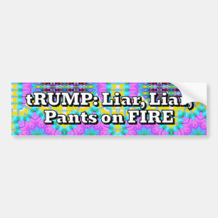 Autocollant De Voiture TRUMP : Menteur, menteur, pantalon sur le FEU