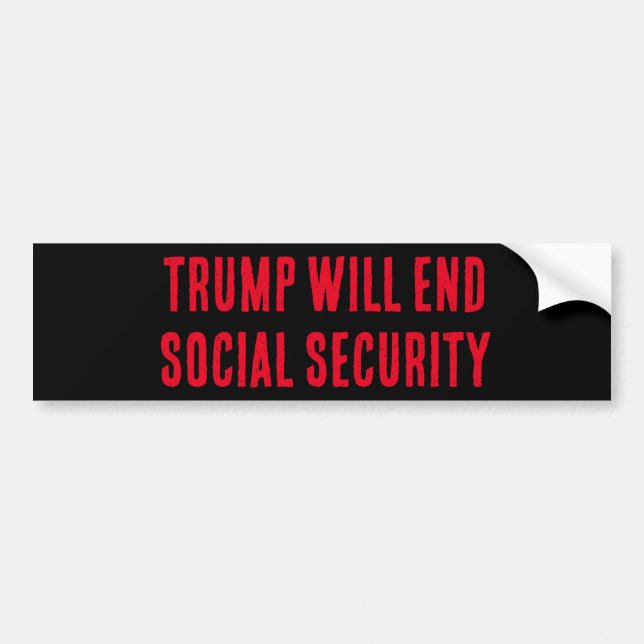 Autocollant De Voiture TRUMP METTRA FIN À LA SÉCURITÉ SOCIALE, Sticker pa (Devant)