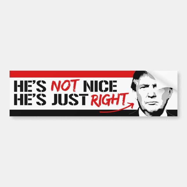 Autocollant De Voiture Trump n'est pas gentil - il a juste raison -.png (Devant)