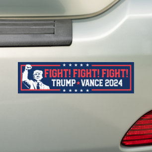 Autocollant De Voiture Trump Vance 2024 Fist Pump Fight Fight