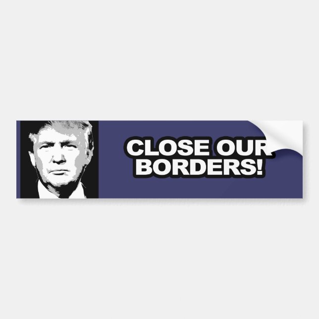 Autocollant De Voiture Trumpersticker - Fermer nos frontières -.png (Devant)