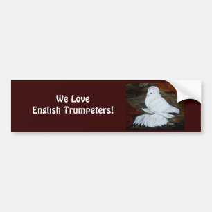 Autocollant De Voiture Trumpeter anglais blanc