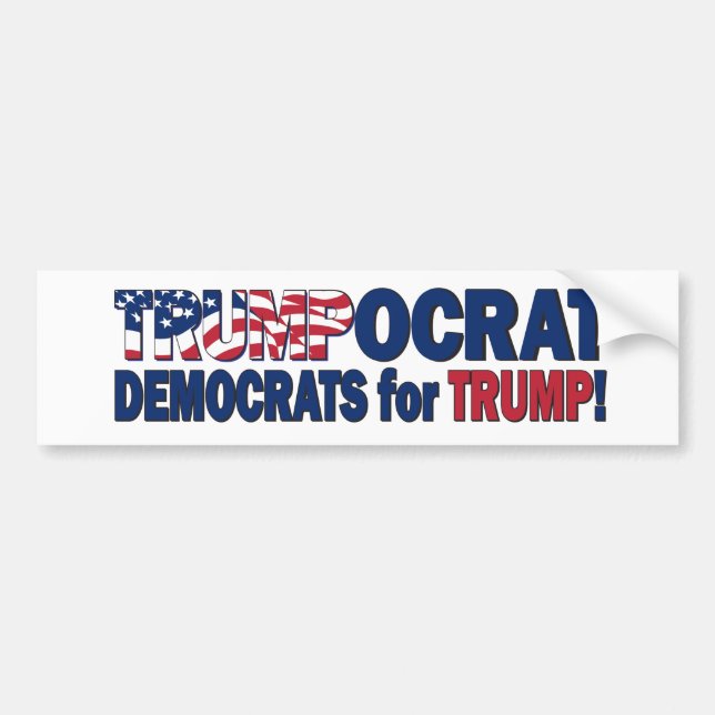 Autocollant De Voiture Trumpocrat - Démocrates pour Trump (Devant)