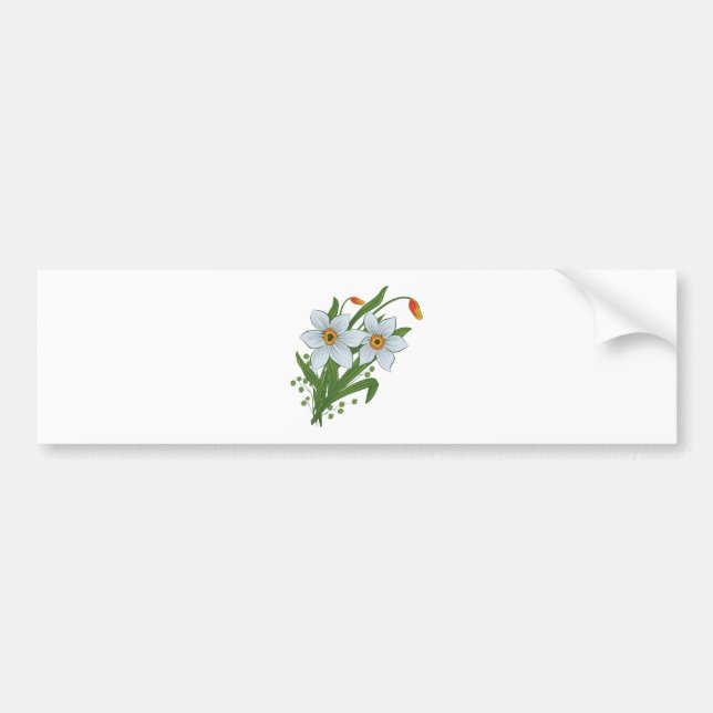 Autocollant De Voiture Tulipes et jonquilles Fleurs (Devant)