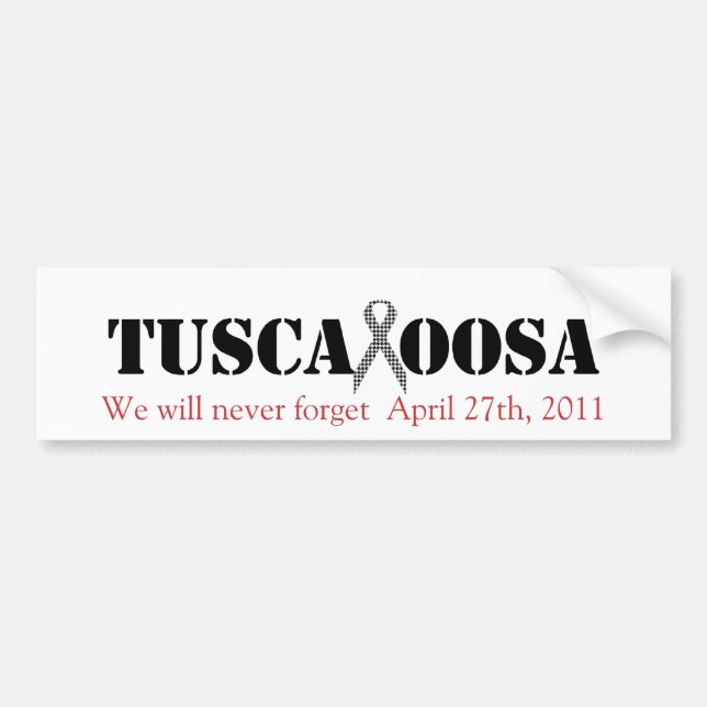 Autocollant De Voiture Tuscaloosa avec le ruban de soutien de (Devant)