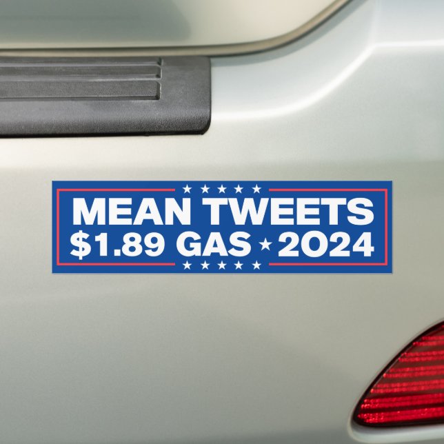 Autocollant De Voiture Tweets moyens 1,89 $ Gas Trump 2024 (En voiture)