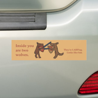 Autocollant De Voiture Two Medieval Wolves Bumper Sticker