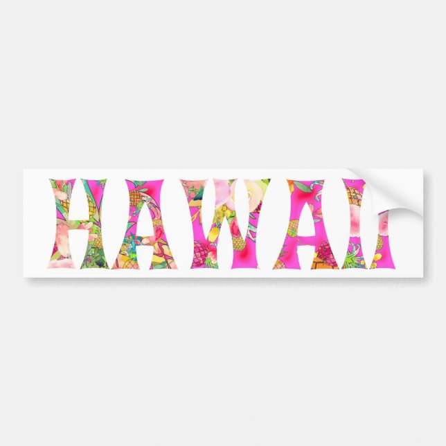 Autocollant De Voiture Typographie de PixDezines Hawaii Tiki (Devant)