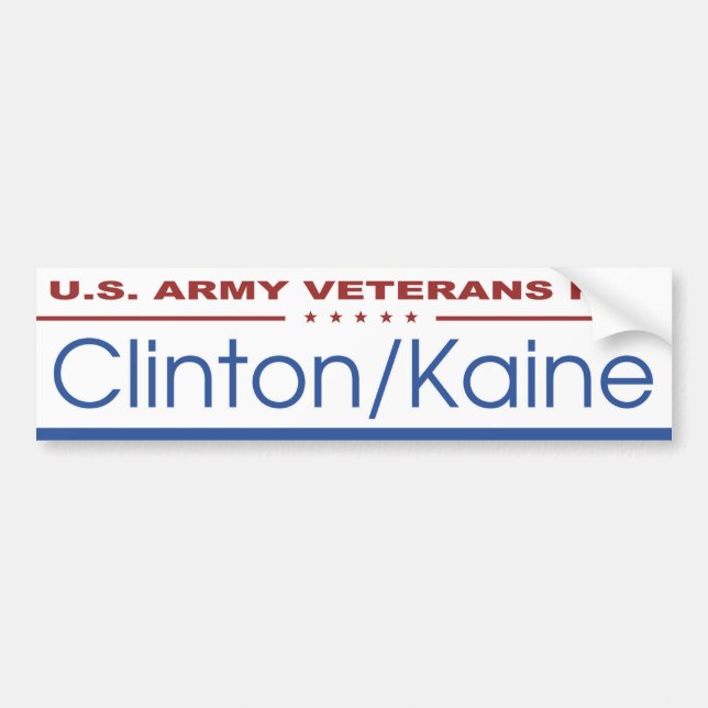 Autocollant De Voiture U.S. Vétérans d'armée pour Clinton/Kaine (Devant)