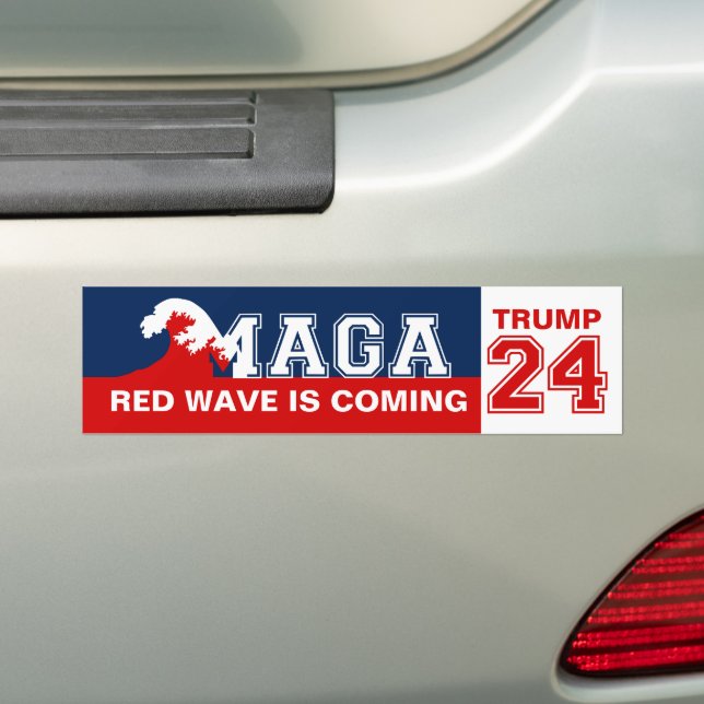 Autocollant De Voiture Ultra MAGA Red Wave arrive MAGA King Trump 2024 (En voiture)