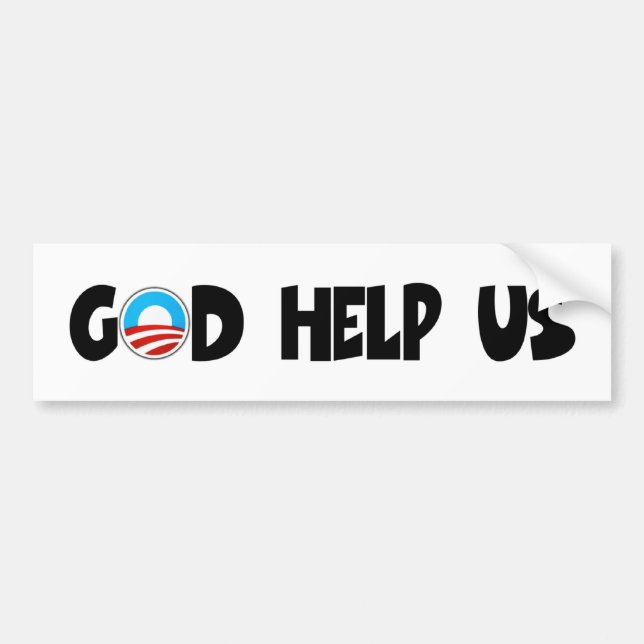 Autocollant De Voiture Un anti dieu d'Obama nous aident religieux (Devant)