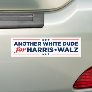 Autocollant De Voiture Un autre Dude Blanc pour Harris Walz 2024
