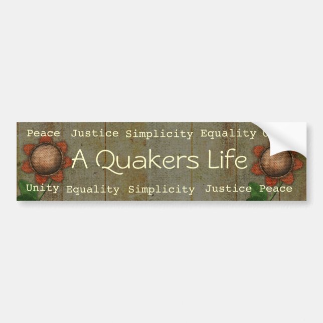 Autocollant De Voiture Un bumpersticker de la vie de quakers (Devant)