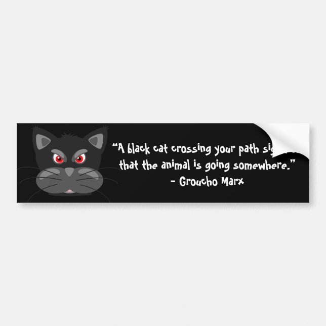 Autocollant De Voiture Un chat noir traversant votre chemin signifie que (Devant)