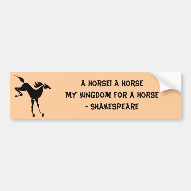 Autocollant De Voiture Un cheval - Shakespeare (Devant)