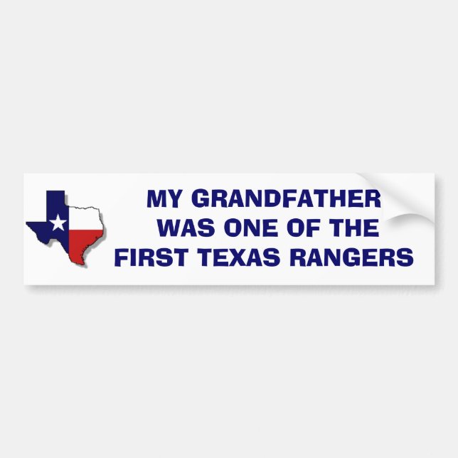 AUTOCOLLANT DE VOITURE UN DES PREMIERS TEXAS RANGERS (Devant)