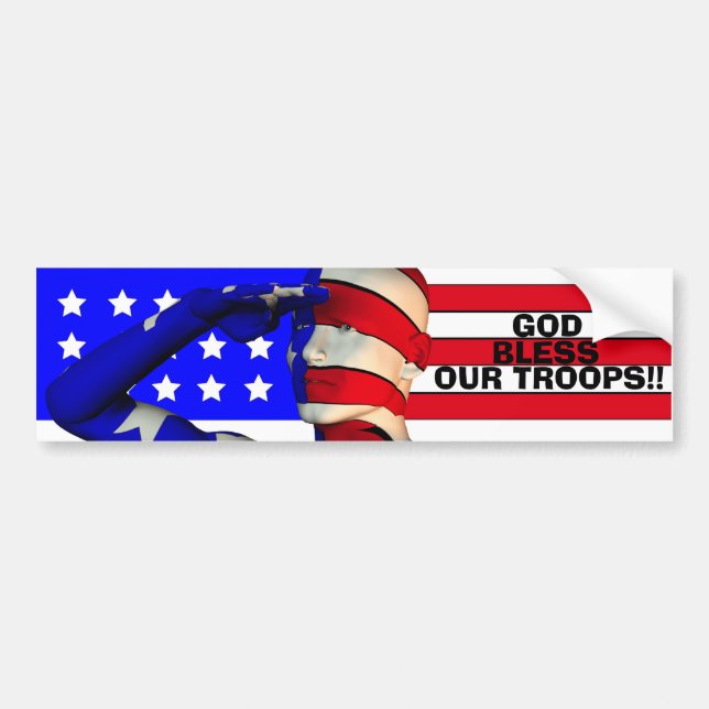 Autocollant De Voiture UN DIEU BÉNISSENT NOS TROUPES ! ! … Bumperstickers (Devant)