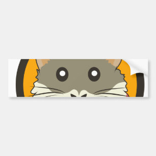 Autocollant De Voiture Un mignon hamster en caricature avec une écharpe m