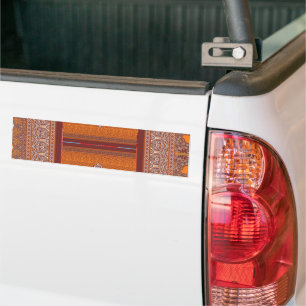 Autocollant De Voiture un motif de point de croix en orange et marron