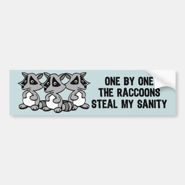 Autocollant De Voiture Un Par Un Les Raccoons (Devant)