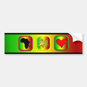 Autocollant De Voiture Un roi africain de lion de carte d'amour de Judah