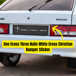 Autocollant De Voiture Une croix trois clous Croix blanche chrétien