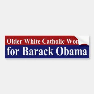 Autocollant De Voiture Une femme catholique blanche plus âgée pour Obama