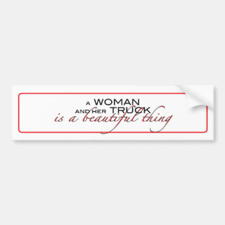 Autocollant De Voiture Une femme et son camion...Bumbersticker.