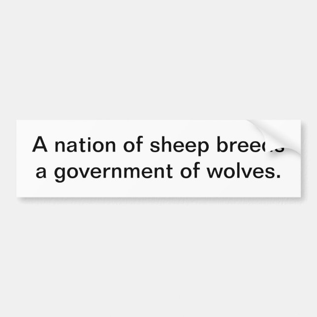 Autocollant De Voiture Une nation des moutons (Devant)