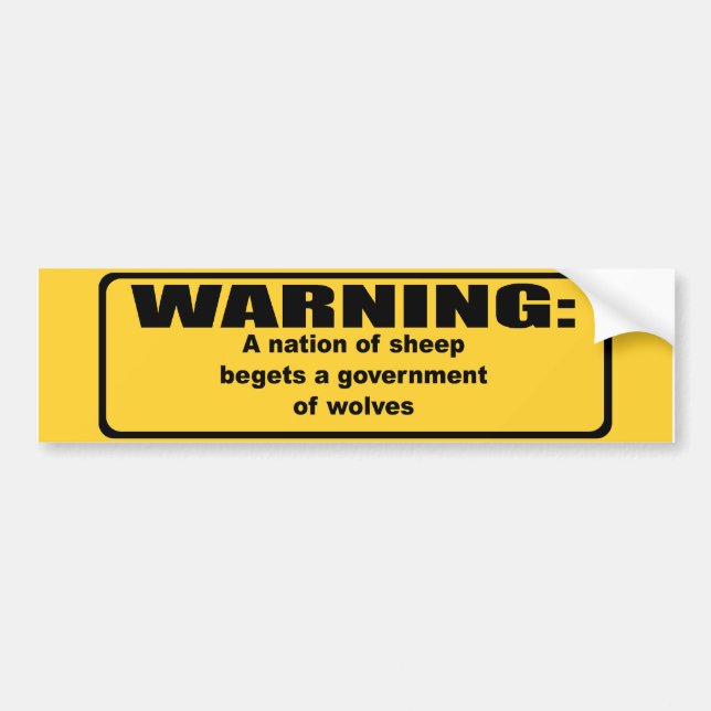 Autocollant De Voiture Une nation des moutons engendre un gouvernement (Devant)