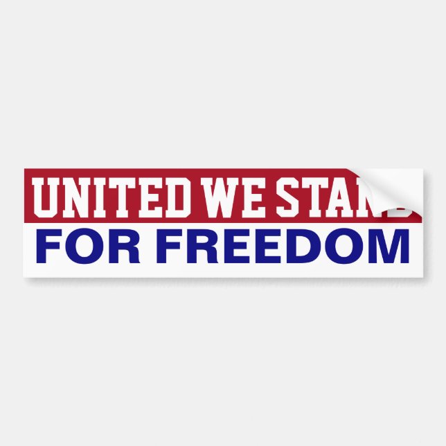 Autocollant De Voiture United We stand For Freedom Bumper Sticker (Devant)