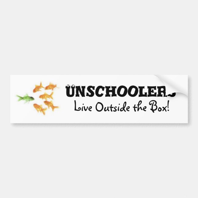 Autocollant De Voiture Unschoolers vivant en dehors de la boîte (Devant)