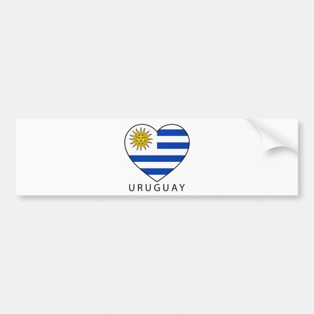 Autocollant De Voiture Uruguay Heart noir (Devant)