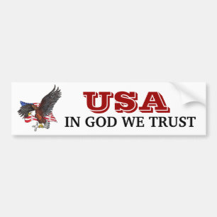 Autocollant De Voiture USA In God We Trust Eagle