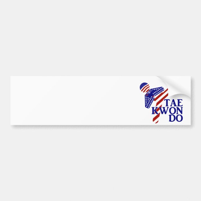 Autocollant De Voiture USA Patriotique Martial Arts TAEKWONDO (Devant)