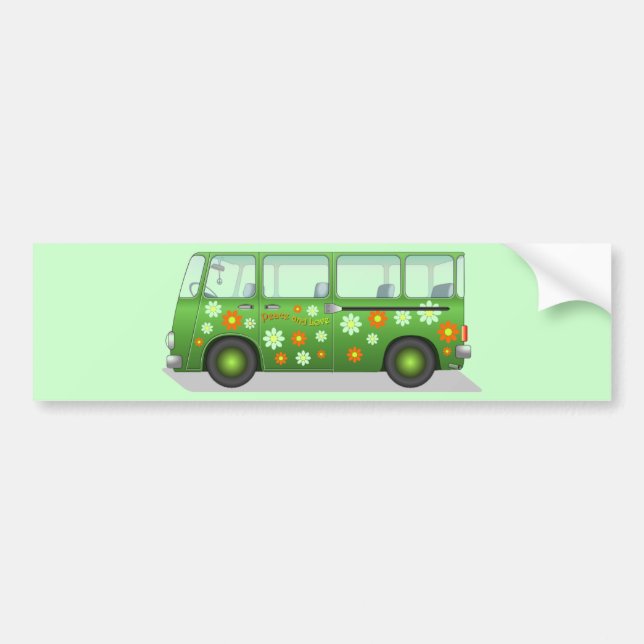 Autocollant De Voiture Van image hippie (Devant)