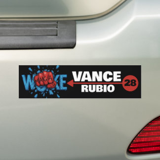 AUTOCOLLANT DE VOITURE VANCE RUBIO 2028 | RED MAGA FIST PUNCHES WOKE