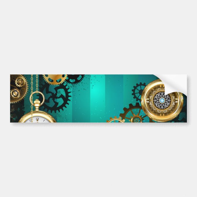 Autocollant De Voiture Veille bijoux Steampunk sur un Arrière - plan vert (Devant)