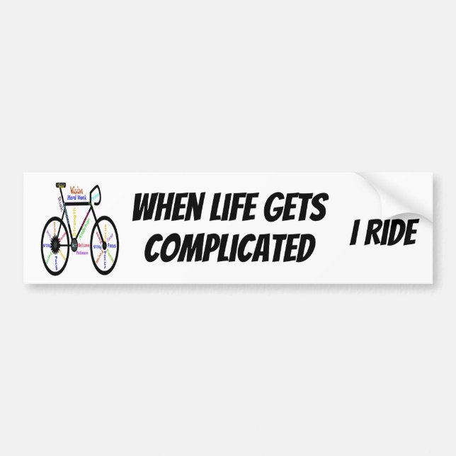 Autocollant De Voiture Vélo Motivationnel, Vélo, Citation À Vélo (Devant)