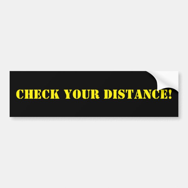 Autocollant De Voiture Vérifiez votre distance (Devant)