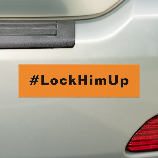 Autocollant De Voiture Verrouillez-le #LockHimUp Voiture orange noire (En voiture)