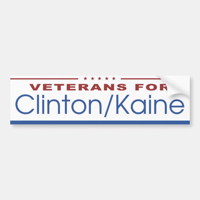 Autocollant De Voiture Vétérans pour Clinton/Kaine 2016 (Devant)
