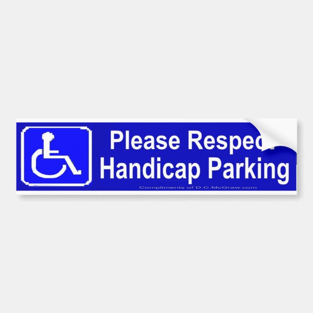 Autocollant De Voiture Veuillez respecter le stationnement d'handicap (Devant)