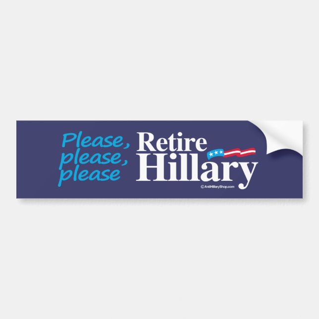 Autocollant De Voiture Veuillez svp retirent - Anti-Hillary - le blanc - (Devant)